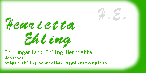 henrietta ehling business card